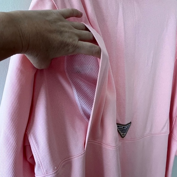 COLUMBIA Peach UPF 40 Polo Standard Fit Shirt Omni Shade PFG Golf, Size XL - Picture 6 of 14